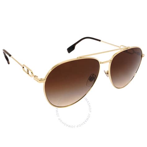 Burberry Carmen Brown Gradient Pilot Ladies Sunglasses